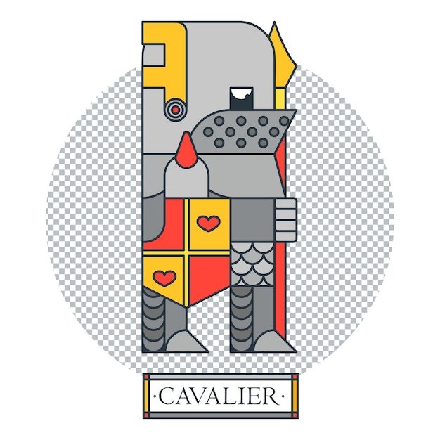 Guerrero medieval con escudo y lanza