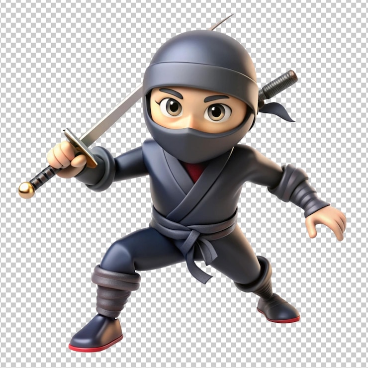 PSD el guerrero ninja 3d aislado