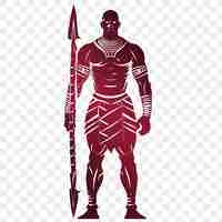 PSD un guerrier avec une épée et un bouclier sur un fond blanc