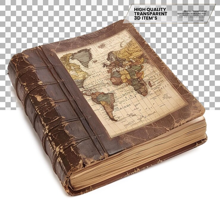 PSD guía de viajes un libro con información y consejos para viajar en un fondo transparente