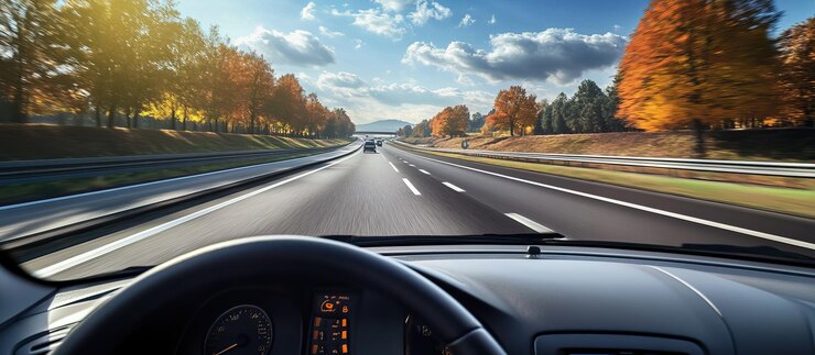 PSD guidare attraverso il paesaggio autunnale