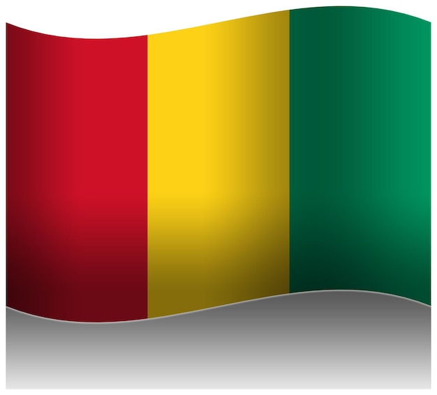 Guineas flagge in 3d schwenken