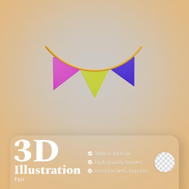 PSD guirnalda ilustración 3d