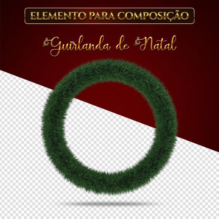 PSD guirnalda de navidad fina de render 3d