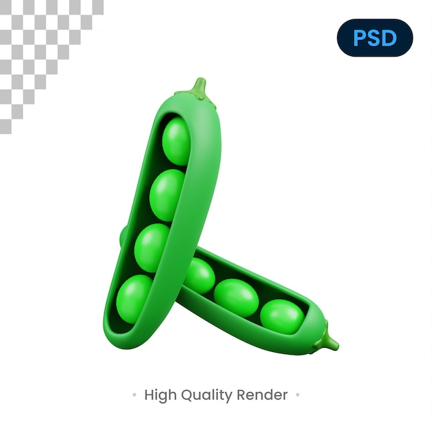 PSD guisantes icono 3d premium psd2