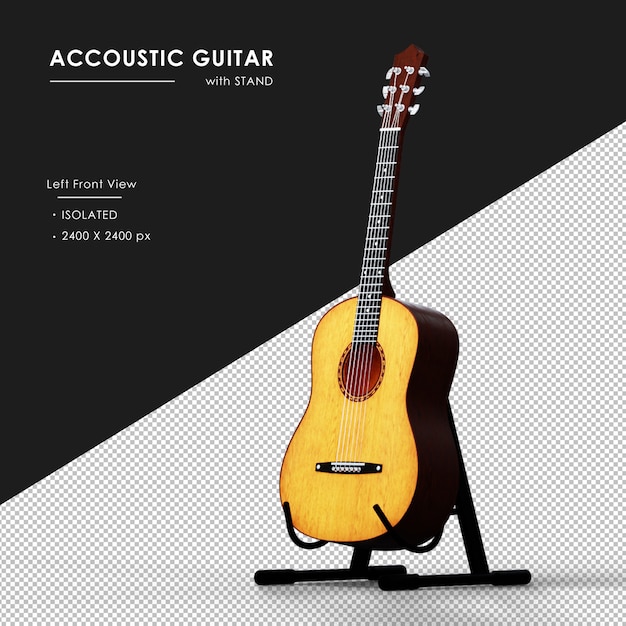 PSD guitare acoustique marron avec support de vue avant gauche