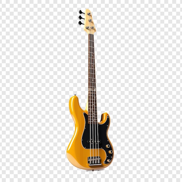 PSD guitare basse isolée sur fond transparent