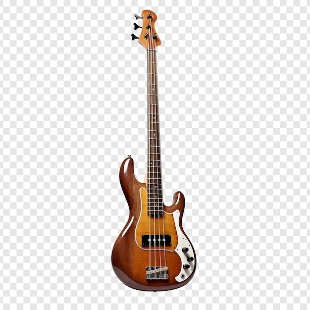 PSD guitare basse isolée sur un fond transparent