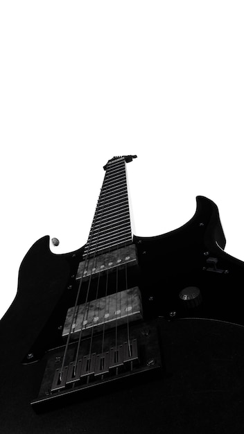 Guitare électrique noire de près