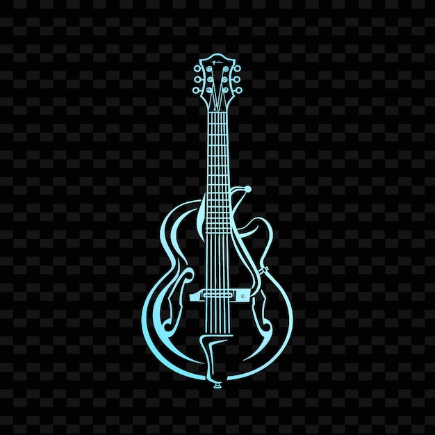 PSD guitare sur un fond noir avec un motif d'étoiles et un fond sombre