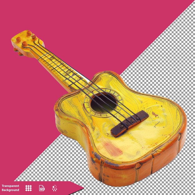 PSD une guitare jaune avec une bande noire sur le fond