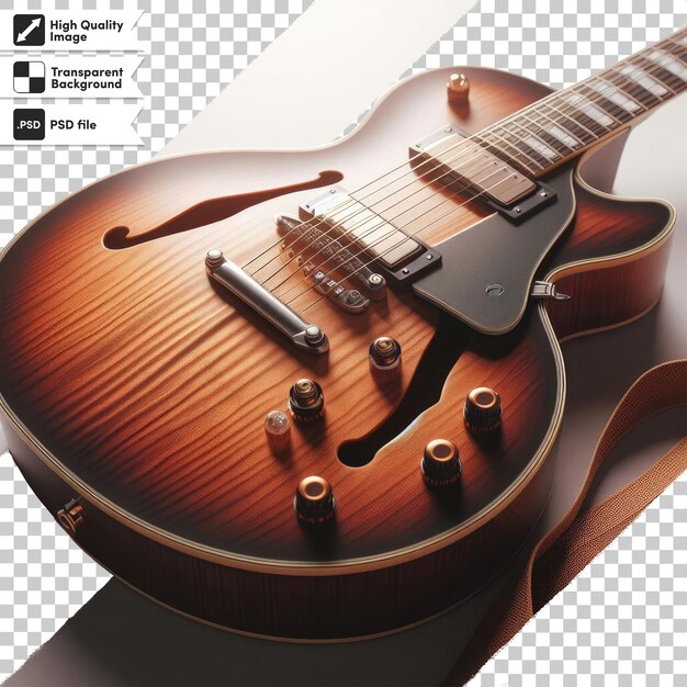 PSD guitarra acústica psd en fondo transparente con capa de máscara editable