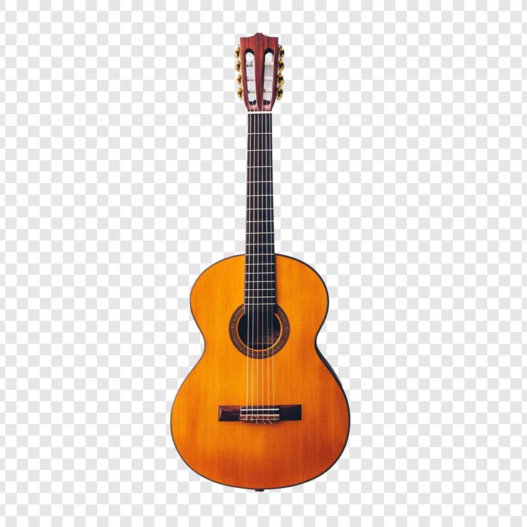 PSD guitarra acústica sobre un fondo blanco