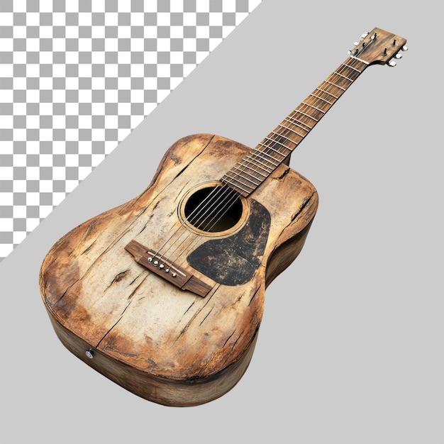 La guitarra aislada en un fondo transparente