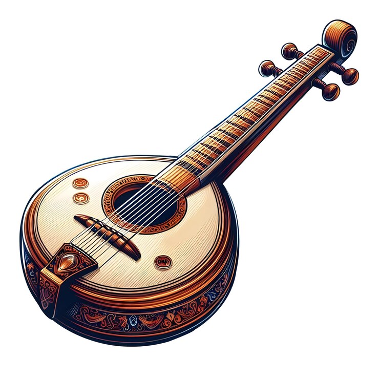 una guitarra blanca con la palabra la palabra en ella