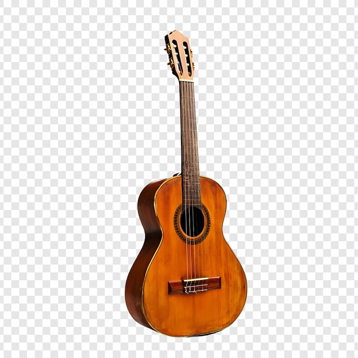 PSD guitarra clásica png con fondo transparente