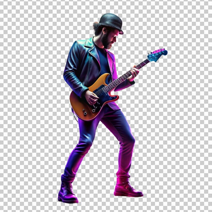 PSD guitarra eléctrica de color arco iris