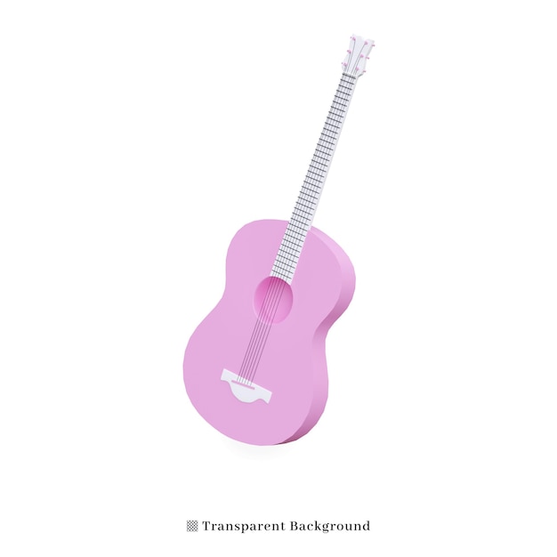 Guitarra de ilustración 3d