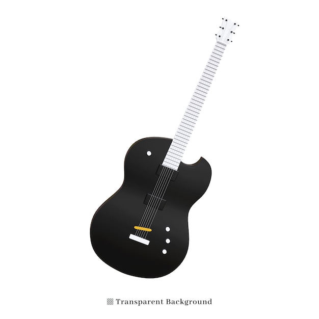 PSD guitarra de ilustración 3d