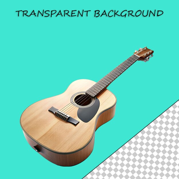 Guitarrista bajo aislado en fondo transparente