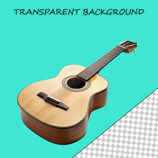 Guitarrista bajo aislado en fondo transparente