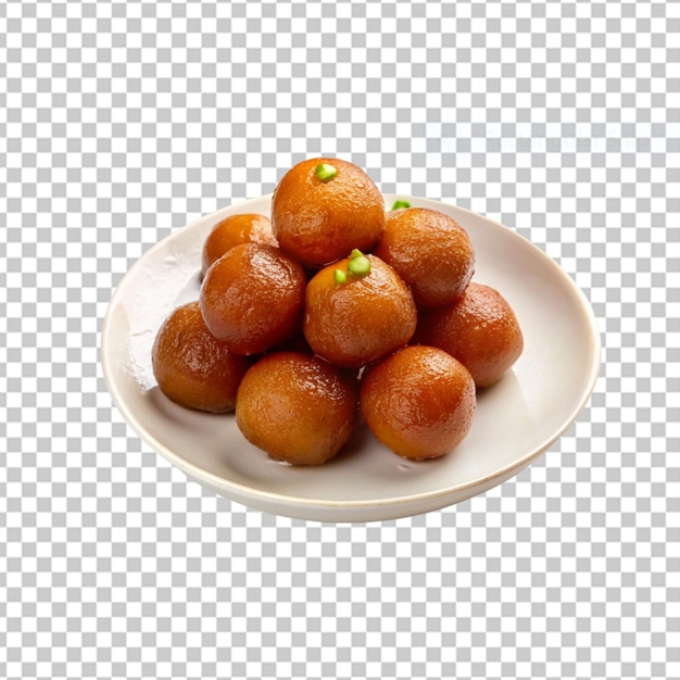 PSD gulab jamun en un cuenco blanco