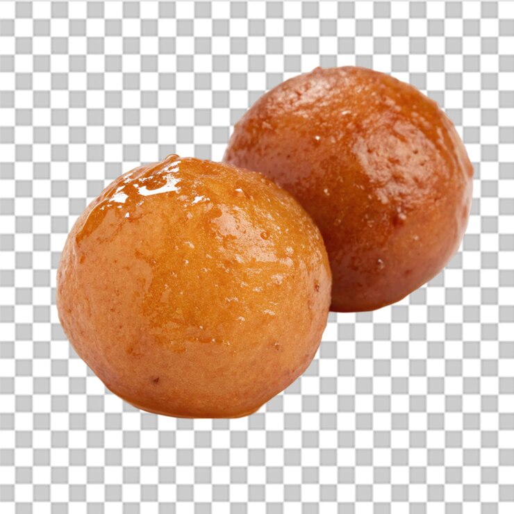 PSD gulab jamun dulces postre aislados en un fondo transparente