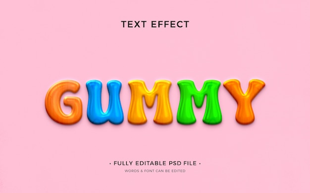 PSD gummitext-effekt