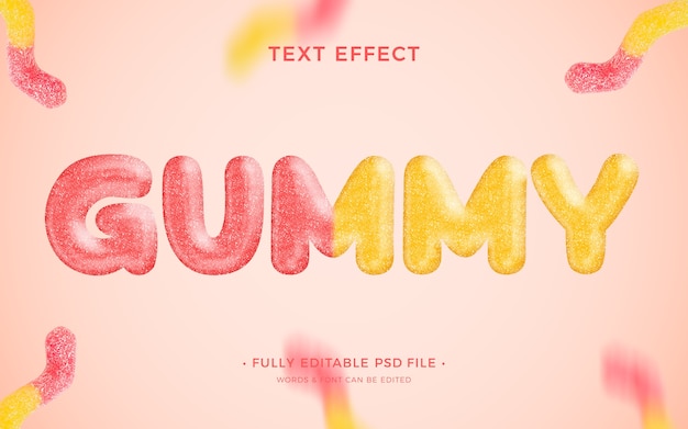 PSD gummitext-effekt