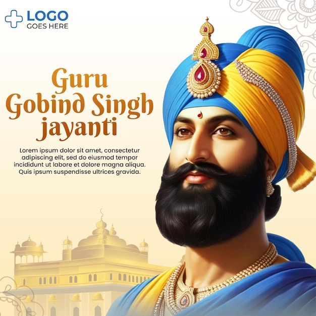 Guru gobind singh jayati nueva plantilla de psd para las redes sociales