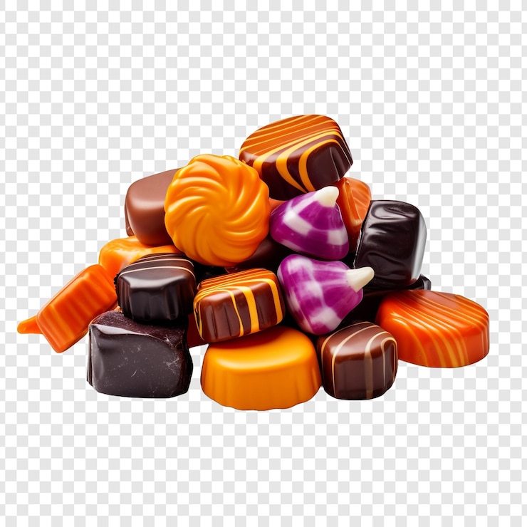 PSD gustosa caramella di halloween png isolata su sfondo trasparente