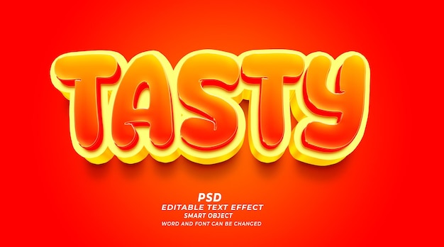 Gustoso modello PSD effetto testo modificabile 3d