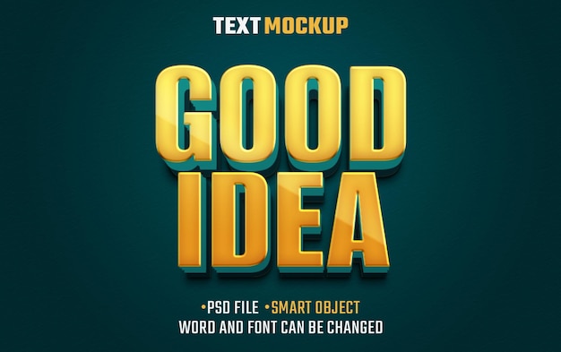 gute Idee Text-Effekt 3D-Text-Schriftart-Effect
