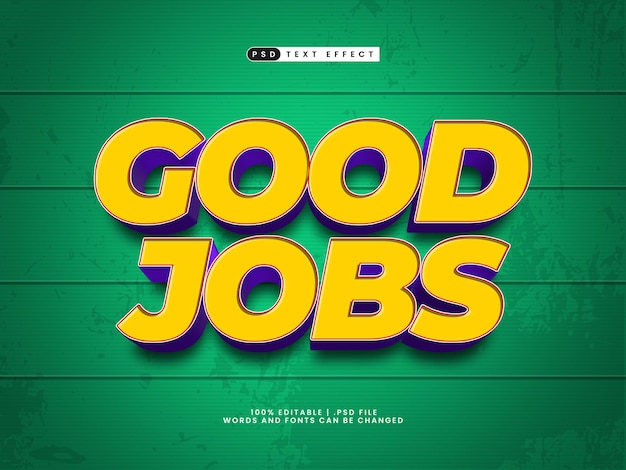 gute Jobs bearbeitbare Texteffekte in einfachem Stil