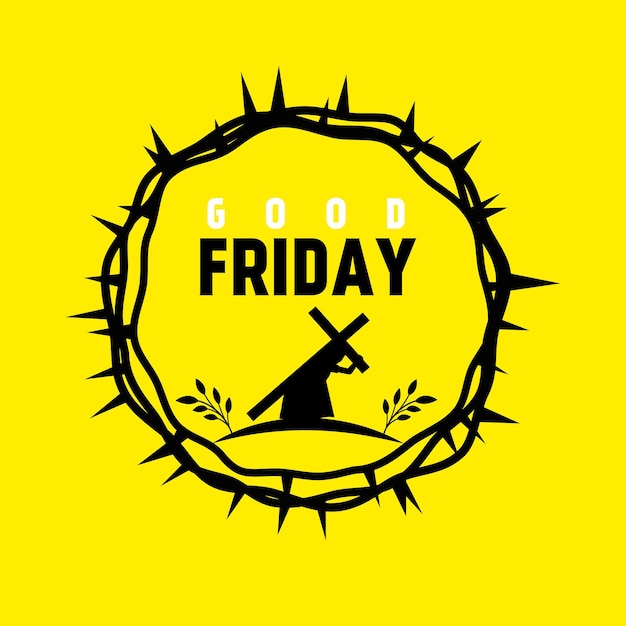 Guten Freitag Jesus Christus Kreuzigungsszene mit gelbem Hintergrund