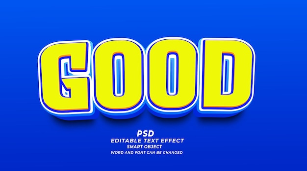 Guten Tag 3D bearbeitbarer Texteffekt PSD-Vorlage Smart-Objekt