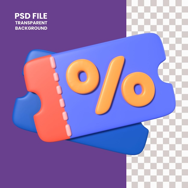Gutschein-3D-Illustrationssymbol