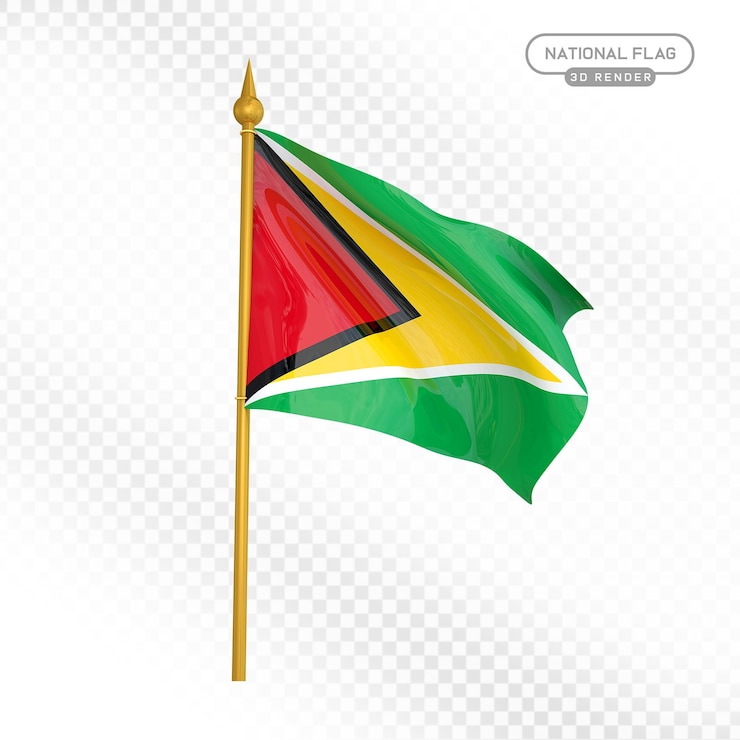 PSD guyana flag 3d render