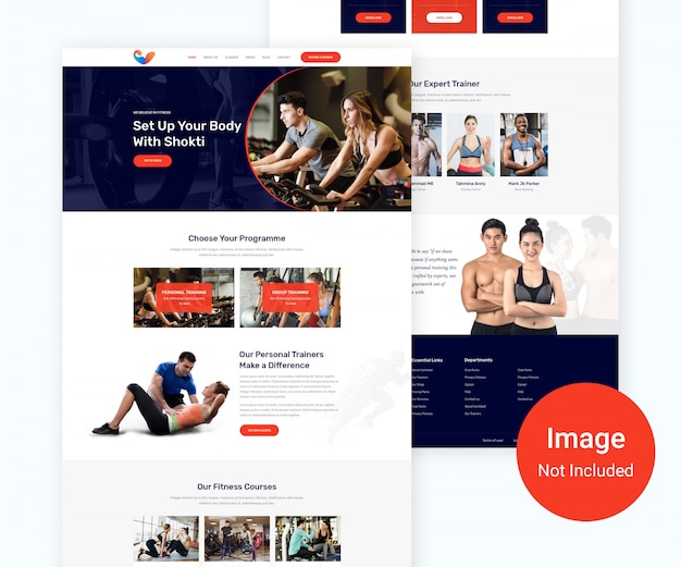 PSD gym and fitness website-vorlage