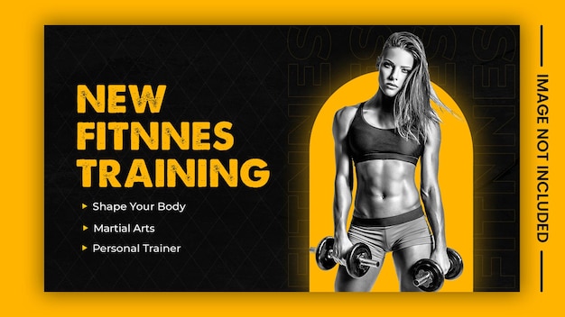 Gym fitness Training Youtube Conception de vignettes vidéo et modèle de bannière web