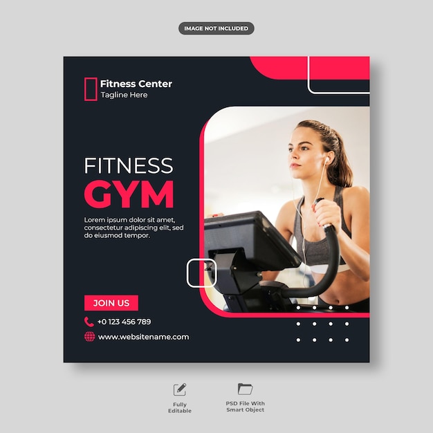 Gym-Fitness-Vorlage für Social-Media-Posts