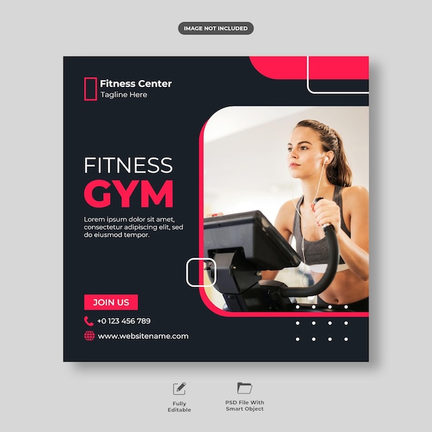 PSD gym-fitness-vorlage für social-media-posts