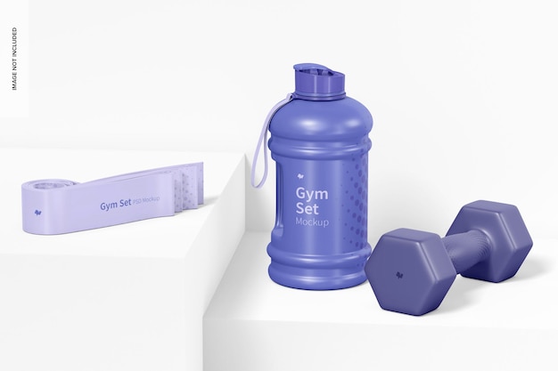 Gym set mockup, perspektive