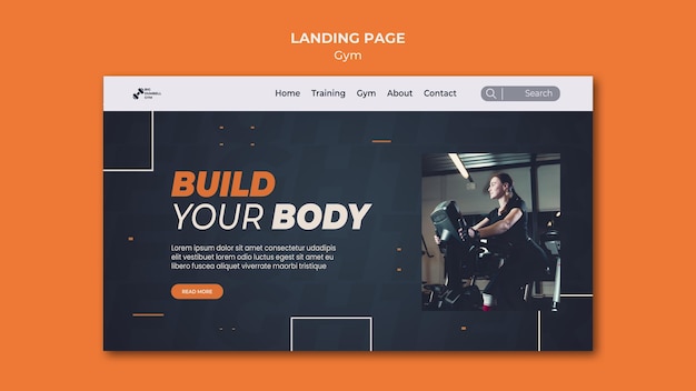 PSD gym template design landing page