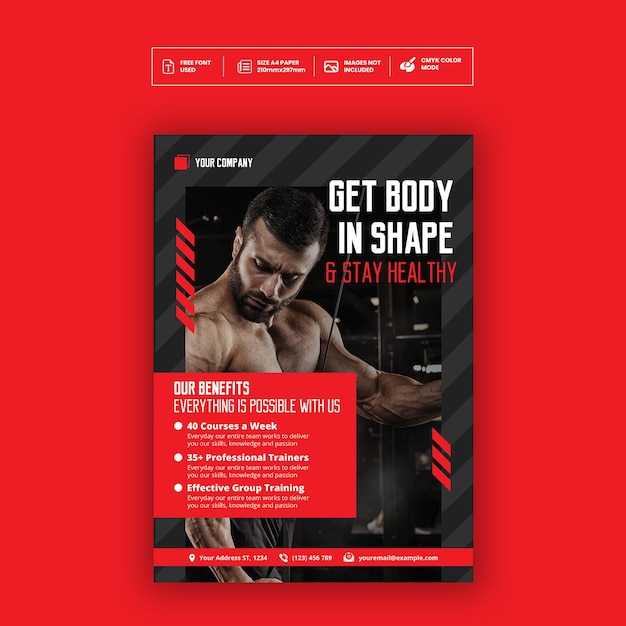 PSD gym und fitness-flyer-vorlage