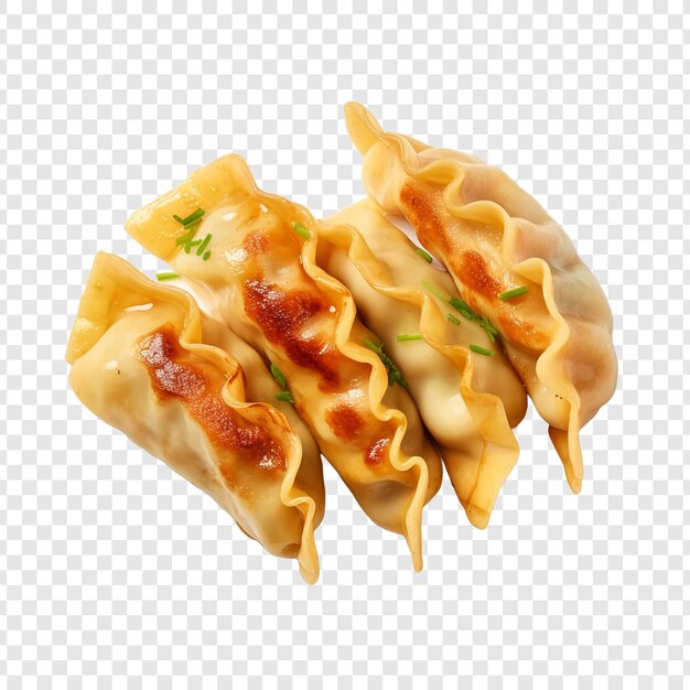 Gyoza aislado en un fondo transparente