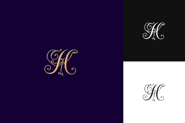 H con letra Wordmark Diseño de logotipo Estilo con H en forma de ilustración Diseños vectoriales de logotipo