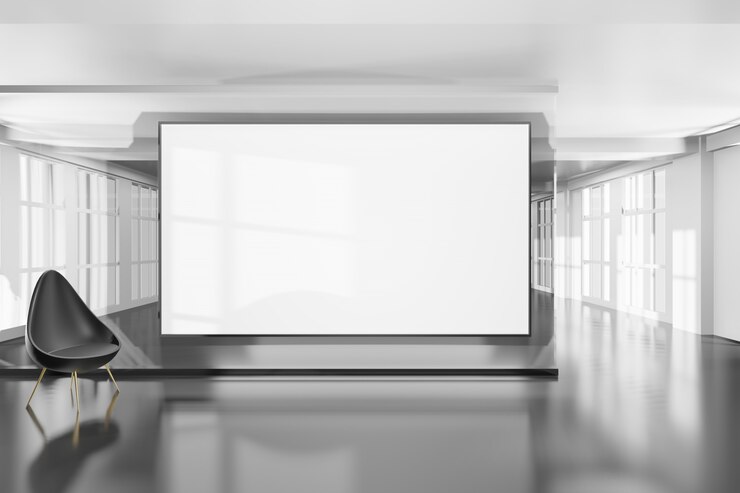 Habitación vacía y elegante con un diseño moderno en color blanco brillante.