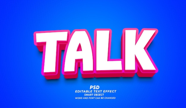 Hable 3d Efecto de texto editable Plantilla PSD de Photoshop
