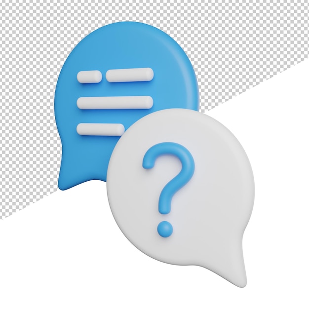 Hacer pregunta Ayuda vista lateral 3d renderizado icono ilustración sobre fondo transparente